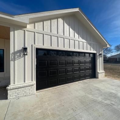 Black Garage Door with Standard Windows